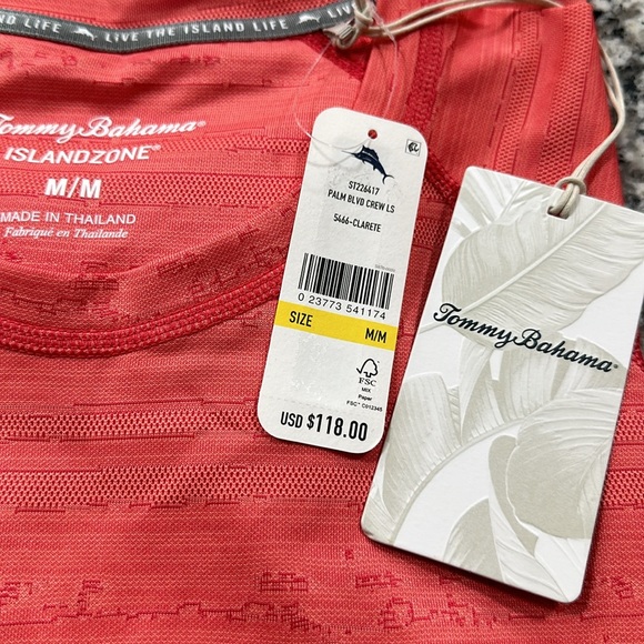 NWT Tommy BAHAMA Palm Boulevard IslandZone® Long-Sleeve Crew - Picture 8 of 8